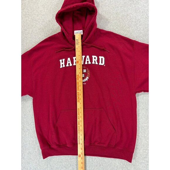 Harvard University‎ Crimson Gildan Campus Hoodie Sweatshirt (Men's XL) Maroon - Picture 10 of 12